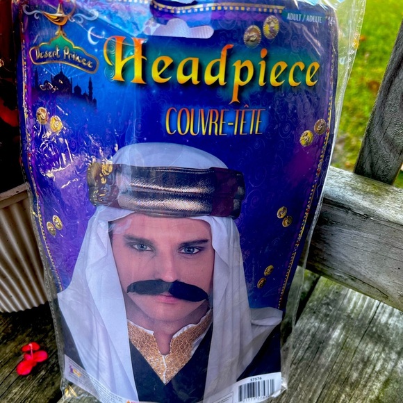 Desert Prince headpiece Uni Women’s Men’s Size OS White & Gold Rubie’s Costume - Picture 2 of 2